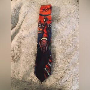 Ralph Marlin Multicolor Abstract Scream Christmas tie